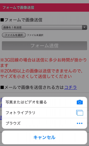 送信フォームに画像を送る